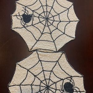 Spiderweb beaded Runner never displayed Halloween Spider Gothic Cynthia Rowley
